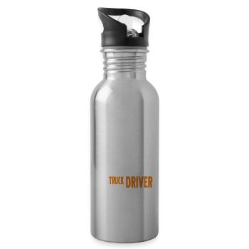 Awesome An Old Man Who Raised A Truck Driver - Water bottle with straw - silver - Right