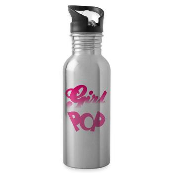 Juste une fille qui aime la musique pop Cool Designs - Gourde avec paille intégrée - argent clair - Droite