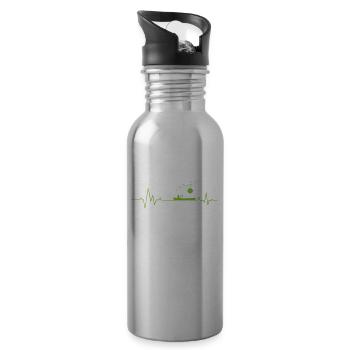 Herzschlag fürs Kajak fahren Paddelboot - Trinkflasche mit integriertem Trinkhalm - Lightsilver - Rechts