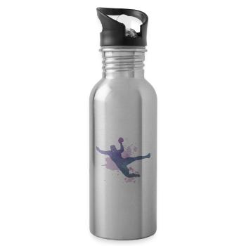Handball Spruch Handballspieler Handballer Humor - Trinkflasche mit integriertem Trinkhalm - Lightsilver - Rechts