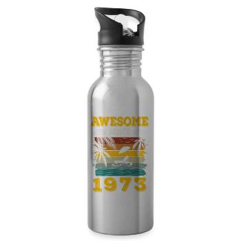 Génial depuis 1973 Vintage Cadeau d’anniversaire - Gourde avec paille intégrée - argent clair - Droite