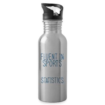 Fluent In Sports Statistics 2 - Water bottle with straw - silver - Right
