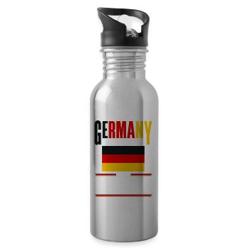 German Germany German Flag Germany Is Calling - Trinkflasche mit integriertem Trinkhalm - Lightsilver - Rechts