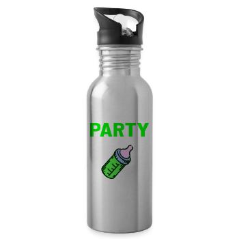 Fête à mon berceau apporter un biberon drôle cadeau de bébé - Gourde avec paille intégrée - argent clair - Droite