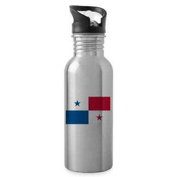 Lustiges Panama Panamaer Panamaerin Geschenk - Trinkflasche mit integriertem Trinkhalm - Lightsilver - Rechts