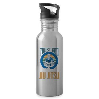 Jiu Jitsu Jiu Jitsu Jiu Jitsu - Water bottle with straw - silver - Right