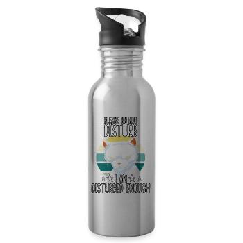 Funny Cat Costume Cat Owner Motif Cats - Water bottle with straw - silver - Right