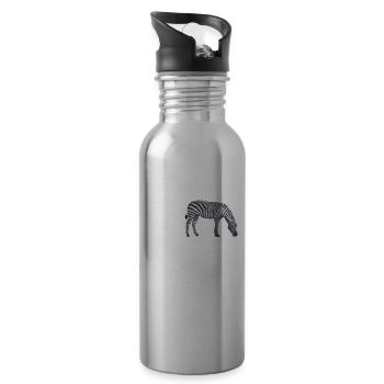 Dear Zebras - Water bottle with straw - silver - Right