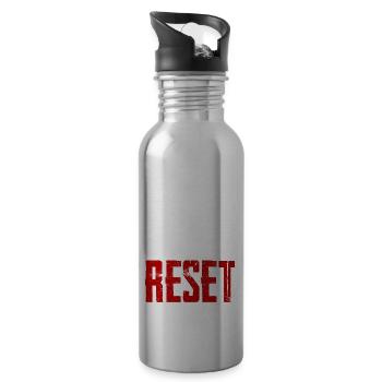 It's Time For A Hard Reset 2 - Trinkflasche mit integriertem Trinkhalm - Lightsilver - Rechts