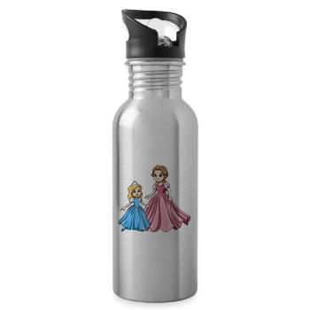 Prinzessin Große Schwester Ich bin jetzt ein Große - Trinkflasche mit integriertem Trinkhalm - Lightsilver - Rechts