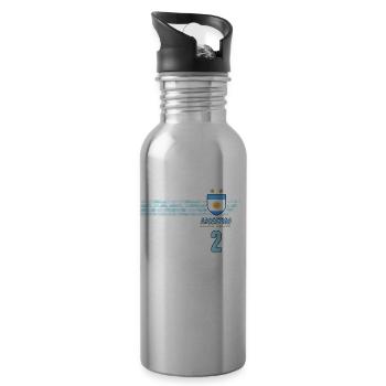 Argentina Albiceleste Football Fan Jersey - Water bottle with straw - silver - Right