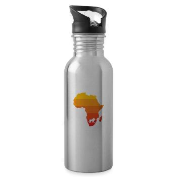Africa Lion Zoo Predator King Safari - Water bottle with straw - silver - Right