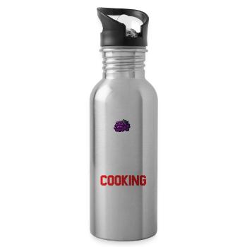 Je veux juste boire du vin et regarder des émissions de cuisine - Gourde avec paille intégrée - argent clair - Droite