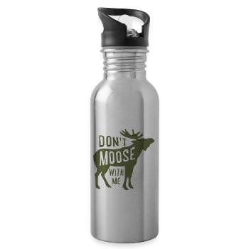 Dont Moose With Me - Trinkflasche mit integriertem Trinkhalm - Lightsilver - Rechts
