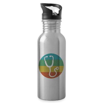 Emergency Nurse Scrubs ER Medical Icons - Trinkflasche mit integriertem Trinkhalm - Lightsilver - Rechts