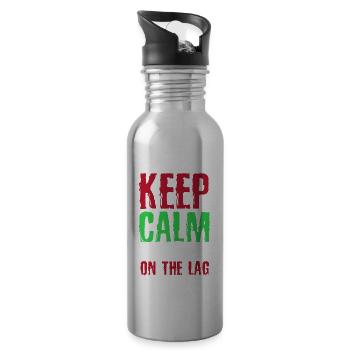 Stay Calm And Blame The Lag Funny Gaming - Water bottle with straw - silver - Right