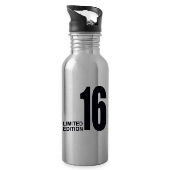 Cadeau édition limitée du 16e anniversaire - Gourde avec paille intégrée - argent clair - Droite