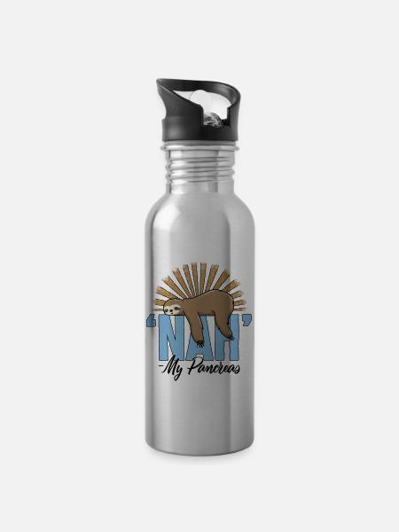 Atemtherapeutenhemd, nein Meine Bauchspeicheldrüse - Trinkflasche mit integriertem Trinkhalm - Lightsilver