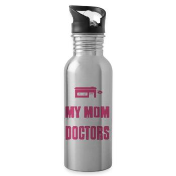 I'm A Proof My MOM Can't Resist Doctors Retro - Water bottle with straw - silver - Right