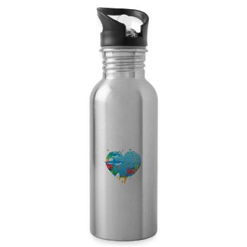 Funny Aquarist Aquarist Aquarium Gift - Water bottle with straw - silver - Right