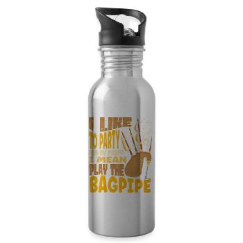 Den Dudelsack Spielen Schottischer - Trinkflasche mit integriertem Trinkhalm - Lightsilver - Rechts
