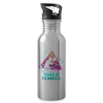 Tennis de table de ping-pong classique rétro vintage - Gourde avec paille intégrée - argent clair - Droite