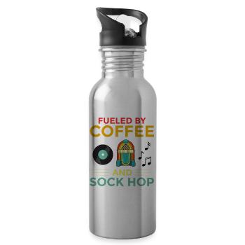 Sock Hop Sox 50s Music Party Dance 1950s Dancer - Water bottle with straw - silver - Right