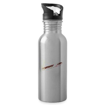 Lustiges Zigarre Rauchen Zigarrenraucher Geschenk - Trinkflasche mit integriertem Trinkhalm - Lightsilver - Rechts