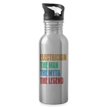 ELECTRICIAN The MAN The Myth The Legend Cool Retro - Water bottle with straw - silver - Right