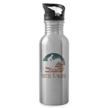 Retro Vintage Classic Horse Racing Equestrian - Trinkflasche mit integriertem Trinkhalm - Lightsilver - Rechts