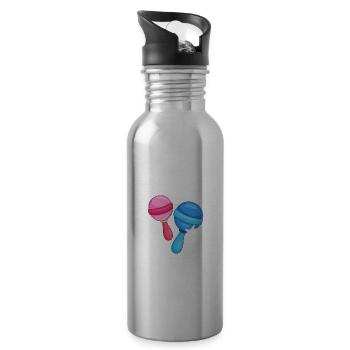 Keeper Of The Gender Gender Reveal Party - Water bottle with straw - silver - Right