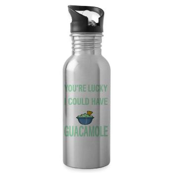 You're Lucky I'm Here Could Have Eat Guacamole - Water bottle with straw - silver - Right