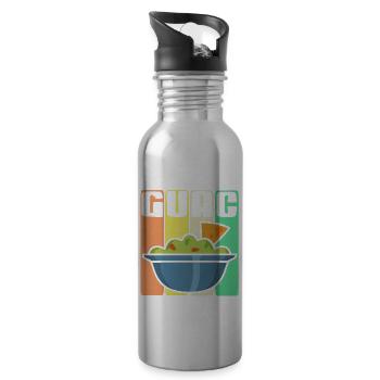 Retro Vintage GUAC Awesome Guacamole Lovers - Trinkflasche mit integriertem Trinkhalm - Lightsilver - Rechts