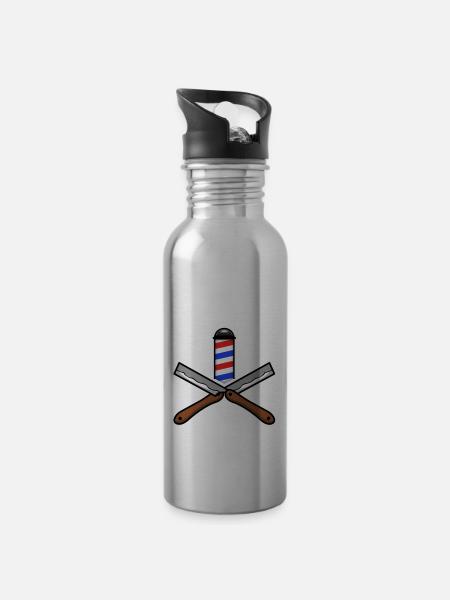 Get Faded Barber - Trinkflasche mit integriertem Trinkhalm -
