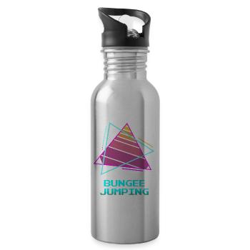 Retro Vintage Classic Bungee Jumping - Trinkflasche mit integriertem Trinkhalm - Lightsilver - Rechts