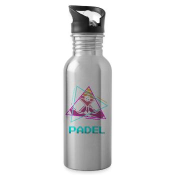 Joueur de padel classique rétro vintage - Gourde avec paille intégrée - argent clair - Droite