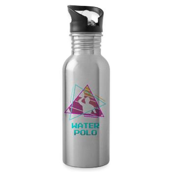 Retro Vintage Classic Water Polo Player - Trinkflasche mit integriertem Trinkhalm - Lightsilver - Rechts