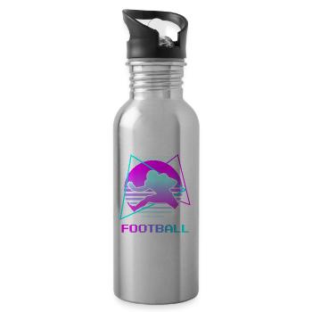 Joueur de football rétro vintage classique - Gourde avec paille intégrée - argent clair - Droite