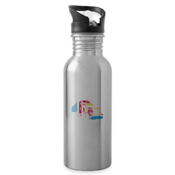 Truck Driver Trucker Truck Driver Driver - Water bottle with straw - silver - Right