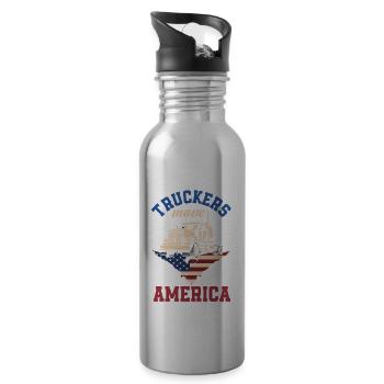 Truck Driver Trucker Truck Driver Driver - Water bottle with straw - silver - Right