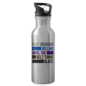 Jiu Jitsu Jiu Jitsu Jiu Jitsu - Water bottle with straw - silver - Right