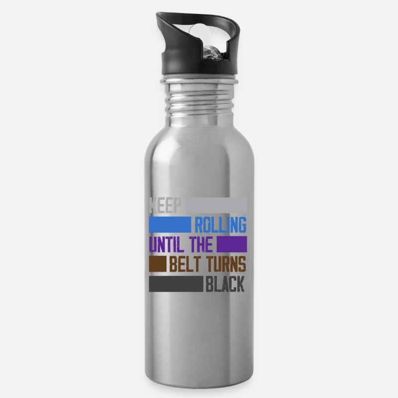 Jiu Jitsu Jiu Jitsu Jiu Jitsu - Water bottle with straw - silver