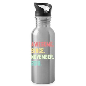 Awesome Since November 2018 - Water bottle with straw - silver - Right