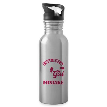 Lustiges Boxen Boxer Geschenk - Trinkflasche mit integriertem Trinkhalm - Lightsilver - Rechts