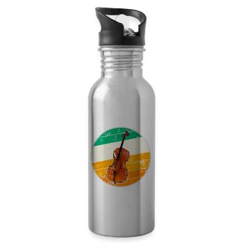 Just Cellin' And Blues Retro Vintage Blues Lover - Water bottle with straw - silver - Right