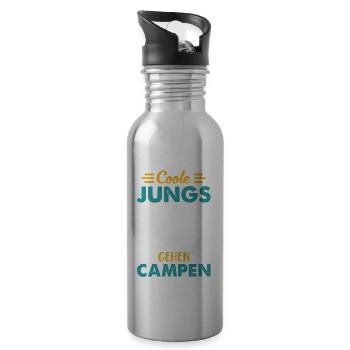 Coole Jungs Gehen Campen Camper Zelten Camping - Trinkflasche mit integriertem Trinkhalm - Lightsilver - Rechts