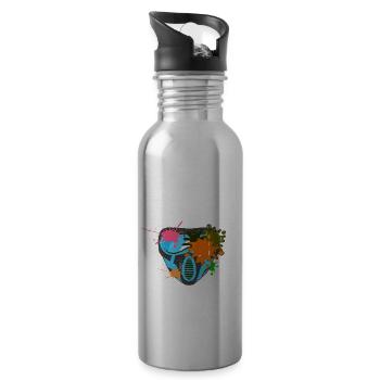 My Balls Look Good In Your Face Funny Paintball - Water bottle with straw - silver - Right
