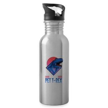 Ask me about my trex - Trinkflasche mit integriertem Trinkhalm - Lightsilver - Rechts