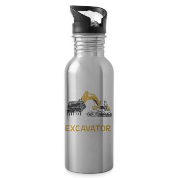 A plus tard excavatrice tout-petit Boy Kids - Gourde avec paille intégrée - argent clair - Droite