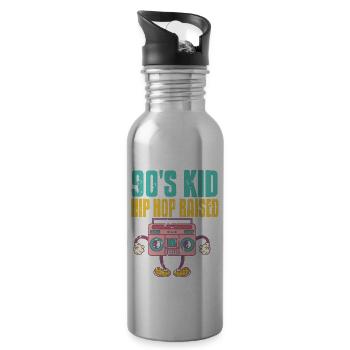 90's KID Hip Hop Raised Retro Vintage Cool T-Shirt - Trinkflasche mit integriertem Trinkhalm - Lightsilver - Rechts